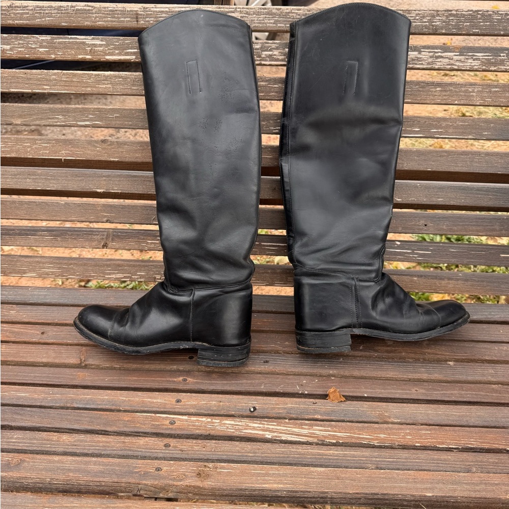 English Leather Tall Riding Boots Vintage